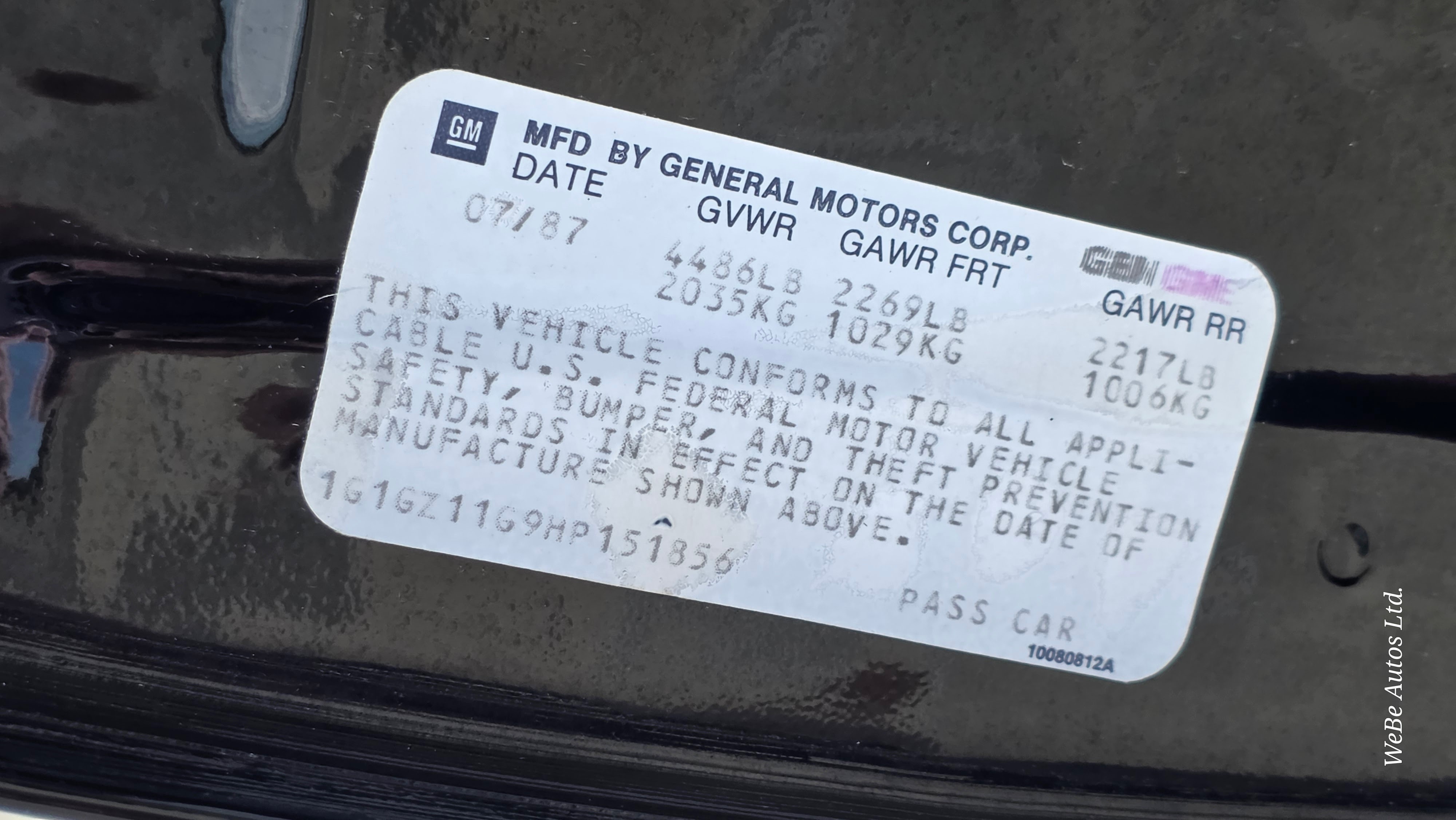 1987 Chevrolet Monte Carlo 89