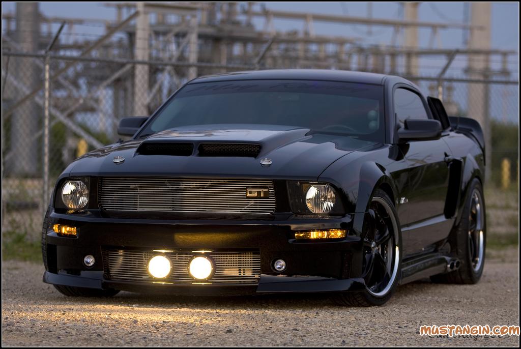 black-chrome-mustang-gt-front-view