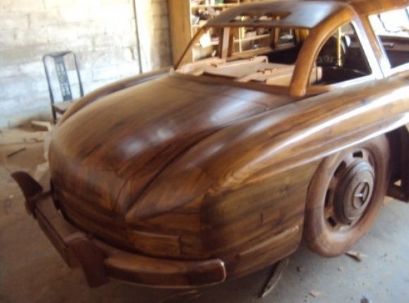 1955_Mercedes_Benz_300SL_Gullwing_Carved_From_Teak_Wood_For_Sale_Rear_resize