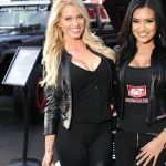 SEMA model at 2015 SEMA by W&HMsource: www.wheelsandheelsmag.com