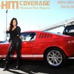 SEMA model at 2015 SEMA by W&HMsource: www.wheelsandheelsmag.com